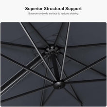 OROTLECT 360° Rotation 12' x 9' Swivel Rectangular Left-right Tilt Cantilever Gray Umbrella with 360-degree Rotation