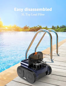 OOTDAY Cordless Pool Vacuum for Inground Pools, Cordless Robotic Cleaner up to 2150 Sq.ft, Wall and Waterline Cleaning Vacuum, Drains Cross, Self-Parking Lasts 180 Mins
