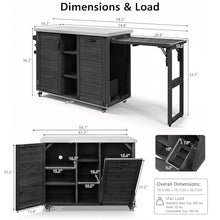 Merax 78.3" Outdoor Grill Cart with Foldable Table, BBQ Kitchen Island