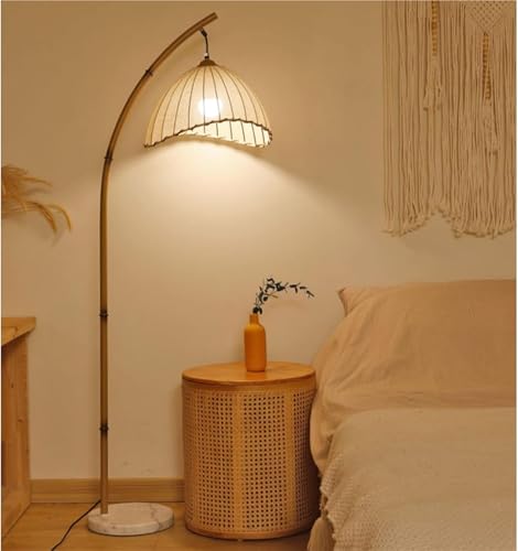 Floor Lamp，Floor Lamp for Living Room， Japanese Creative Bedside Vertical Reading Lamp (Without Light Source) Standing Lamps(Gray)