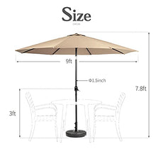 JOMRTS Garden Parasols Umbrellas, 8.8 Ft Crank and Tilt Patio Umbrella, Waterproof Sun Shade for Outdoor Settings, Pool, Beach, Courtyard, Lawn