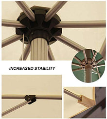 EUQKKWLOY Outdoor Garden Parasols 9ft Outdoor Patio Umbrella Market Style for Balcony Table Terrace Garden Deck Yard Shade Or Pool Side,8 Sturdy Ribs Iron Pole,with Parasol Base