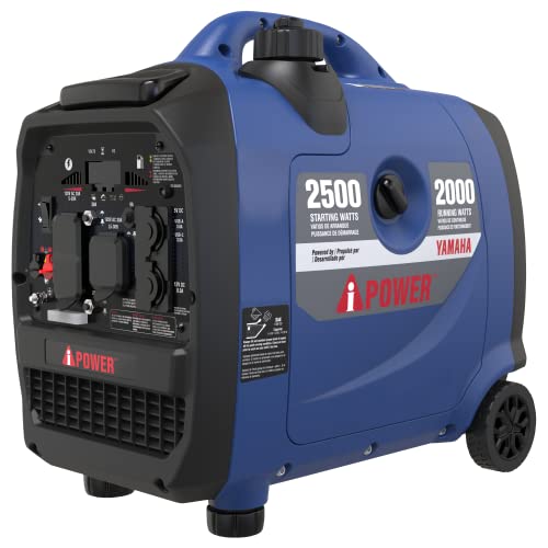 A-iPower Portable Inverter Generator, 2500W Ultra-Quiet Powered By Yamaha Engine RV Ready, EPA & CARB Compliant, CO Sensor Ultra Lightweight For Backup Home Use, Tailgating & Camping (SC2500i)