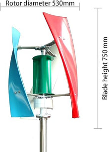 Wind Turbine Generator Kit 8000W 3 Blade Portable Vertical Helix Wind Power Turbine Generator Kit with Charge Controller,220v