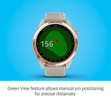 Garmin Approach S42 GPS Golf Smartwatch Rose Gold Ceramic Bezel Tan Silicone Band