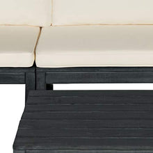 SAFAVIEH Outdoor Collection Lynwood Dark Slate Grey and Beige Modular Outdoor Sectional