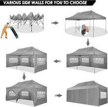 COBIZI 10x20 Heavy Duty Pop Up Canopy Tent with Sidewalls, Easy Up Canopy