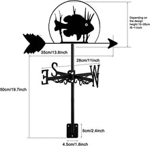 Metal Weathervane Ocean Sea Life Marine Animal Weather Vane Indicating Direction Garden Decorations for Outdoor Farm Yard Gazebo Swan (Clown Fish)