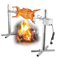 JYXYXSCP BBQ Grill Charcoal Roaster,Spit Roaster Rod,Complete Grill Kit for Pig Spit Rotisserie. Automatic Rotisserie Grill Tools,for Picnic (A)