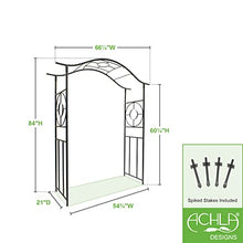 Achla Designs Tuscany Arbor Wrought Iron Garden Arch