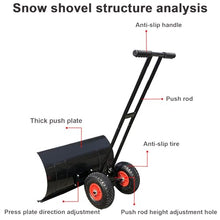 DKPLOE Snow Shovel with Wheels Manual Snow Shovel Easy to Disassemble and Store Stable Structure Can Efficiently Remove Snow Easy to Move(29in)