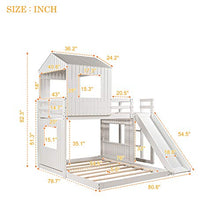 Harper & Bright Designs House Bunk Beds Twin Over Full with Slide White