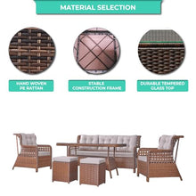 Angora Elegance Rattan Outdoor Furniture Set Brown