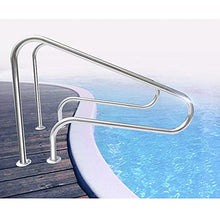 BSNANCA Swimming Pool Safety Hand Rail Swimming Pool handrails, Stainless Steel Pool Hand Rail Brackets, Safety Handle Hand Rails at The Steps of Indoor and O (Silver 125cm)