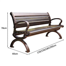HASMI Outdoor Park Garden Benches Outdoor Park Chairs, Fully Cast Aluminum Outdoor Benches, Metal Leisure Benches with Backrest for Park Garden Patio Terrace Yard Furniture (Size : 200CM)