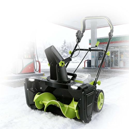 zhenmaster Electric Snow Blower Cordless 40V, 3500W Brushless Snow Thrower with 20-Inch Clearing Width & 10-Inch Depth, Includes 2 Batteries, 180° Adjustable Chutefor Efficient Snow Removal