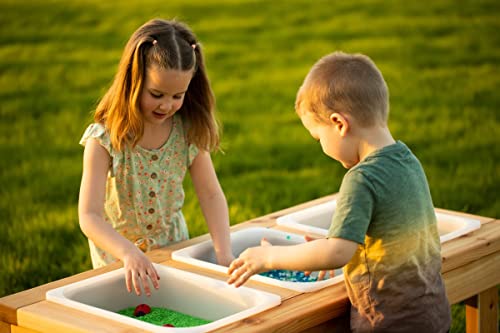 Noble Wooden Toy Co. Toddler Triple Bin Sensory Table Sand