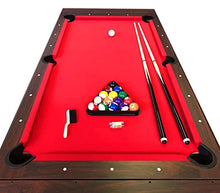 Simba USA 2-in-1 7ft Pool Table Billiard Air Hockey Table Brown Red