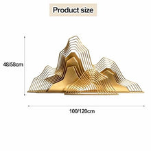 Dalumian Gold Metal Statue Yard Decor, Large Mountain Range Statue, Modern Garden Ornament, Floor-standing Backyard Decoration, Indoor and Outdoor, Easy to Install(120 * 58cm)