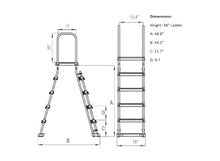 48 in A-Frame Ladder and Removable Steps for Aqua Select, Limit of 240 lbs