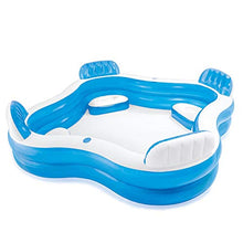 Rsmmpqa Foldable Inflatable Family Swimming Paddling Pool Rectangular Swim Large Garden Paddling Pool Backyard Water Party