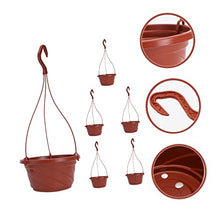 12 Sets Hanging and Chlorophytum Railing Indoor Balcony Flowerpot Plants Basket Plant Scindapsus Garden Fence for Flower Chain Small Planter Hooks Flowerpots Containers Decoration (Coffeex4pcs