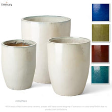 Emissary Home and Garden 22in. L x 28in. H Pearl White Stoneware Round Planter with High-fire Treatment (Set of 1)