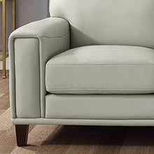 Hydeline Hayward Top Grain Leather Loveseat, 64.5", Ice