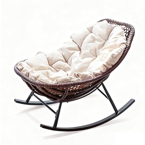 Apk i bc Single Rattan Chair, Eco-Friendly Outdoor Chair,Ergonomically Designed, Suitable for Balconies. Includes 1 seat Cushion.(Dark,106 * 64 * 94)