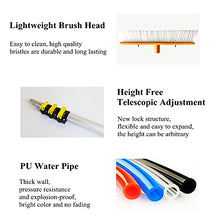 FENOKD Solar Cleaning Roller Brush,Extendable Window Cleaning Pole Kit - 4.8M Brush for Solar Panels, Pool, Walls, Tiles & Floors - Versatile Water Hose Cleaner for Effortless I,10.5m