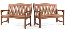hOmeQomi Outdoor Bench Set of 2 All Weather Resistant Patio Garden Bench Teak
