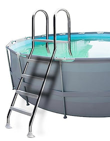 Fiunkes Double Sided Swimming Pool Ladder, Heavy Duty Pool Ladder for Above Ground Pool, Above Ground Pool Ladder Pool Stairs, Removable Stainless Steel Pool Steps Above Ground for 52 Deep Pool