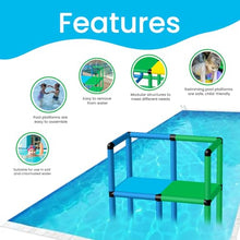 Funphix Outer Railing Swimming Pool Platform for Toddlers and Kids – Learn to Swim Outdoor Playset – Multi-Level Toddler Swim Platform for Swim School, Backyard Pool – Colorful Kids Pool Equipment