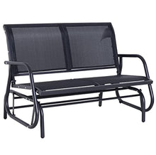 HIHELO Outdoor Rocker Garden Bench Loveseat Sofa Bench Perfect for Garden Patio Front Porch Back Yard - Dark Grey/Beige (Color : Brass)