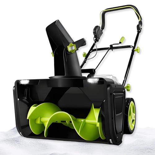 Cordless Snow Blower Plus, Electric Snow Blower 40V, 3500 W Brushless Motor, 20" Snow Removal Width, 25ft Casting Range, Adjustable Chute for Courtyard and Entryway