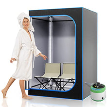 SereneLife Full Size 2 Person Portable Steam Sauna for Detoxification – Personal Home Spa for Home Detox Calm Your Body and Mind, Remote Control, 2 Foldable Chairs,