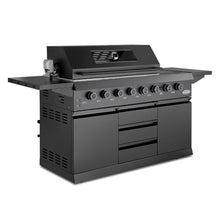 58 in. Newport Coll 6 Burner Propane Grill, Side Griddle, Matte Black