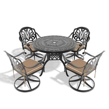 callmego Durable Cast Aluminum Outdoor Dining Set with Weather-Resistant Cushions for Patio, Deck, or Garden Seating