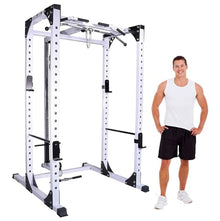 Deltech Fitness Heavy Duty Squat Rack with LAT Attachment 1000 lb Capacity