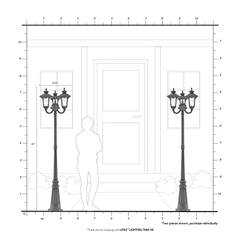 Livex Oxford 3 Light Outdoor Post Imperial Bronze