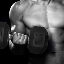 LIFERUN Rubber Coated Cast Iron Hex Dumbbell Set, 75lb Black