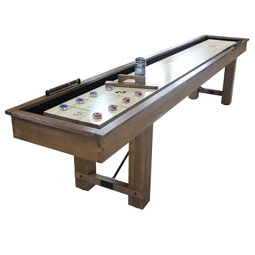Playcraft Montauk Pecan 12' Shuffleboard Table Whitewash