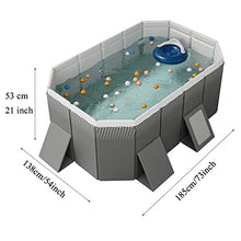 GIZNXBA Dog Pool Foldable, Dog Swimming Pool Large for Adults, Outdoor Wading Pool for Above Ground, Garden, Portable Baths for Indoor, Outdoor, No Inflation Required (Color : /Gray, Size : 1.85m)