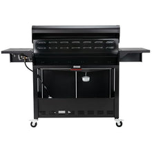 Kenmore 6-Burner Propane Gas BBQ Grill with Side Burner, 73,000 BTUs, Stainless Steel Cabinet Grill with Cast Iron Grates for Outdoor Cooking, Backyard BBQ, Patio, Large Parties (Black)