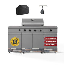 Tytus Fresno 66" 5-Burner Propane or Nat Gas Island Grill, Cover & Light