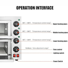 KYTGFH Portable Outdoor BBQ Pizza Oven, Commercial Electric Pizza Oven Maker, Pizza Drawer Toaster Oven, Countertop Stainless Steel Multipurpose Home Restaurant Snack,Doublelayer