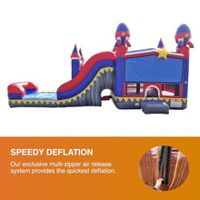 JumpOrange Commercial Inflatable Rocket Titan Dual Lane Bounce House with Slide Combo Rocket