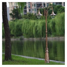 2-Lights Cast Aluminum High Pole Street Lamp – Waterproof E27 Patio Floor Lamp For Landscape, Pathway, Driveway, Garden, Lawn. Elegant Post Light Pillar Lamp For Stylish Exterior Lighting(250cm)