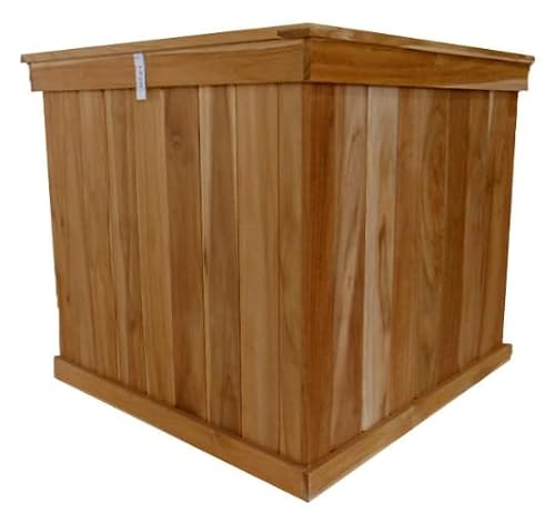 Diamond Tropical Hardwoods Cube Tree Teak Planter Boxes, 24" x 24" x 24"