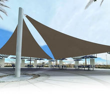 Coarbor 46'x46'x46' Sun Shade Sail A Ring Design Steel Cable Wire Reinforcement Canopy Super Heavy Duty Strengthen Shades for Outdoor Patio Deck Yard Garden-Brown